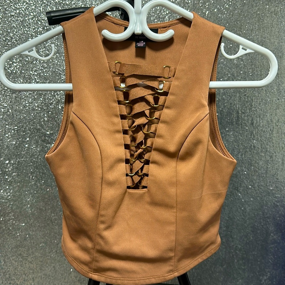 Revamped Crop Top with Laced Front